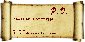 Pavlyak Dorottya névjegykártya